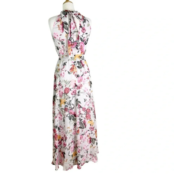 Eliza J Floral Print Halter Neck Maxi Dress with Bow at Back Size 0 NWT - Picture 8 of 15
